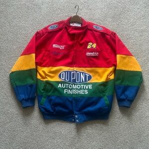 Chase Authentics Red and Yellow NASCAR Bomber Jacket